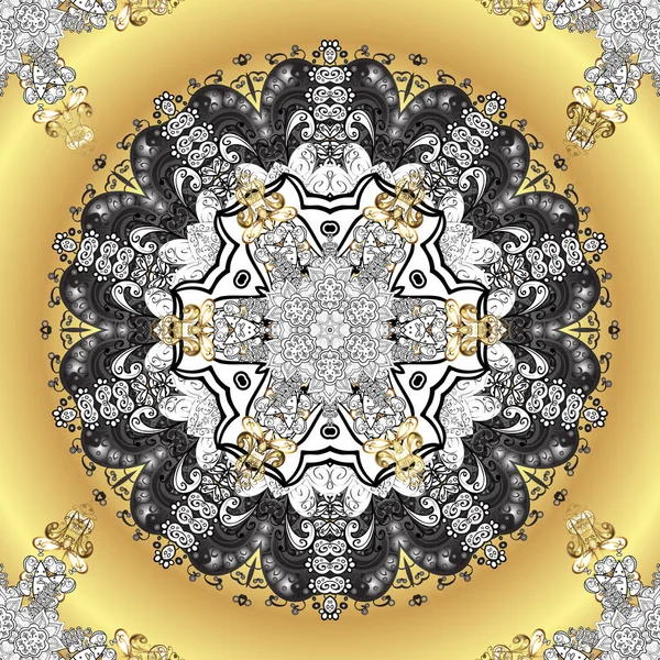 Fondo Abstracto Ornamental Con Elementos Repetitivos Patrón Blanco Gris Beige — Vector de stock