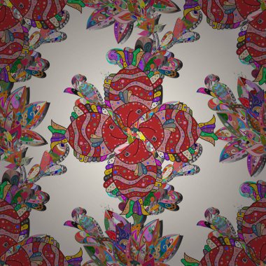 Sevimli deniz üzerinde tarafsız, kırmızı ve pembe balıklar. Sorunsuz imkanı deniz seyahat, sualtı dalış hayvan - tropikal balık. Zarif modern stil, tarafsız, kırmızı ve pembe arka plan. Vektör. Soyut şablonu. Vektör.