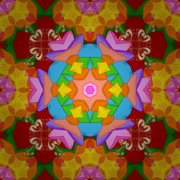 Beautiful Watercolor Bouquet Summer Flowers Seamless Pattern Nice Fabric Pattern — Stock Vector