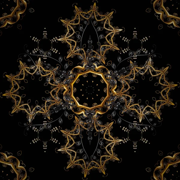 Nahtlose Orientalische Klassisch Goldene Muster Vektor Abstrakten Hintergrund Mit Goldenen — Stockvektor