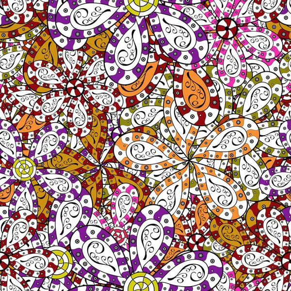 Color Primavera Tema Patrón Sin Costuras Fondo Diseño Elementos Flor — Vector de stock