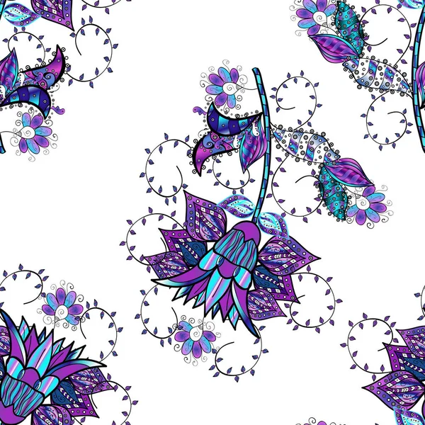 Textilie Vzor Textury Daisy Květiny Detaily Květy Bílé Černé Fialové — Stockový vektor