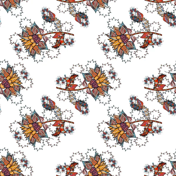 Друку Тканини Текстиль Шпалери Векторні Ілюстрації Fleur Ditsy Орнамент Вінтажному — стоковий вектор