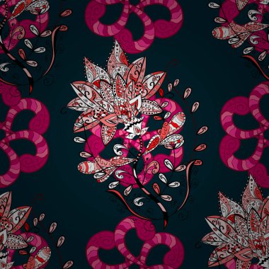 Parlak buketleri moda grunge arka plan üzerinde. Vektör çizim. Küçük bir çiçek bir vintage tarzı ile şirin seamless modeli. Kumaş, duvar kağıdı ve kağıt baskı almak için çiçek açması arka plan.