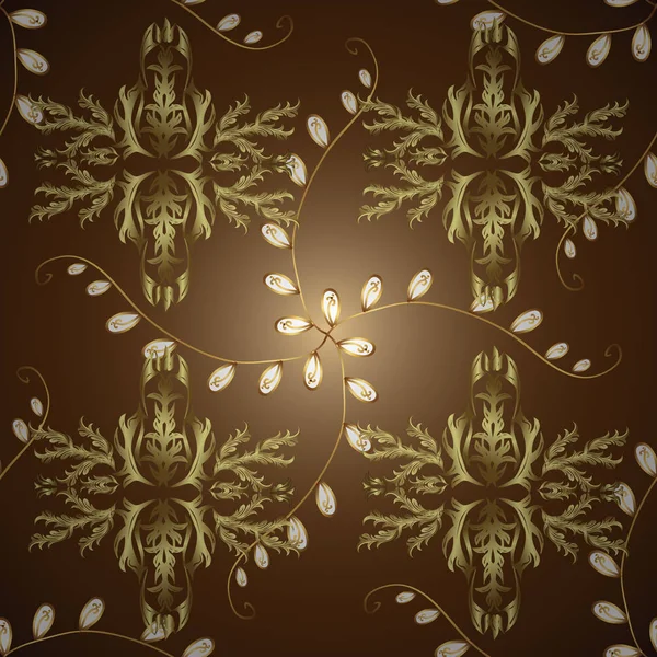 Padrão Dourado Ornamental Vector Ornamento Oriental Padrão Ornamental Nas Cores — Vetor de Stock