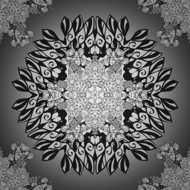 Vektör kutsal geometri yuvarlak bir gri ve beyaz renkleri üzerinde parlayan yıldız ile renkli sembol. Logo, oyun, kapağı için kart tasarımı.