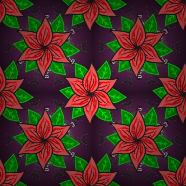 Sulu boya resim. Elle çizilmiş. Çiçekler mor, pembe ve yeşil renkler. Çiçekler ile Seamless modeli.