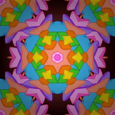 Suluboya, elle çizilmiş. Sorunsuz arka plan deseni. Vektör - hisse senedi. Karalamalar turuncu, mavi ve pembe renkler.