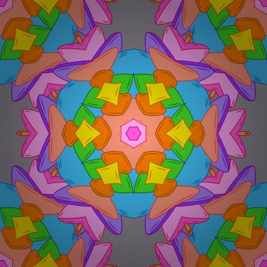 Vektör çizimi. Soyut karalamalar desen. Kupa baskı, Bebek giyim, duvar kağıdı, sarma kutuları vb kullanılabilir. Desen turuncu, mavi ve pembe renkler. Sorunsuz şirin kumaş deseni. -hisse senedi.