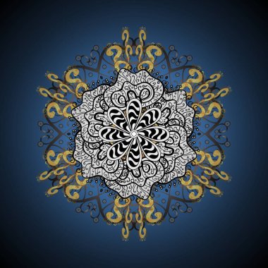 Renkli arka plan üzerinde izole sevimli kar taneleri. Vektör çizim. Kar taneleri mavi, gri ve beyaz renklerle.