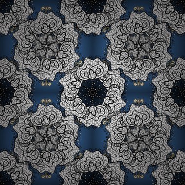 Geometrik daire vektör öğesi. Kaleydoskop, madalyon, yoga, Hindistan, Arapça. Süsleme beyaz, siyah ve mavi renkli kart ile mandala. Kabile, Boho, Bohem tarzı.