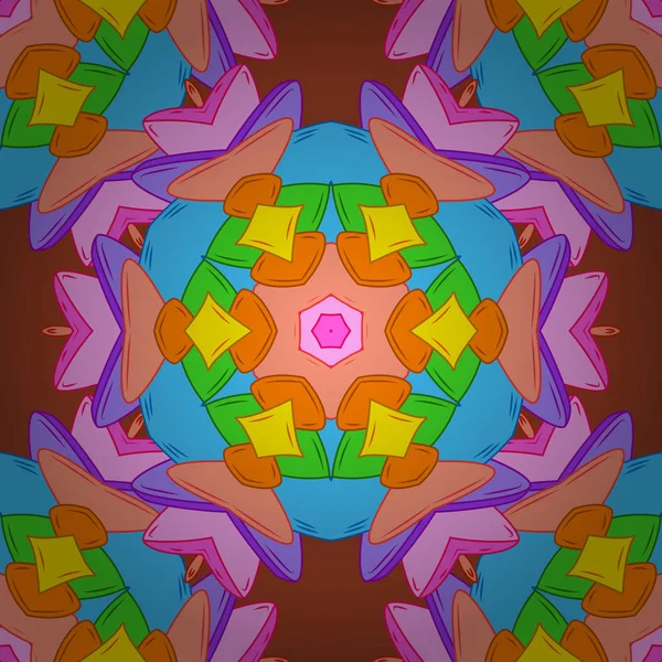 Imágenes Colores Naranja Azul Rosa Ilustración Vectorial Patrón Sin Costuras — Vector de stock