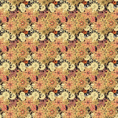 Sorunsuz Sevgililer günü arka plan bej, sarı ve siyah kupa. Tebrik kartları için dekor öğe. Çiçek yaprağı şeklinde kalp konfeti. Etiket hediye paketleri için sevginin sembolü.