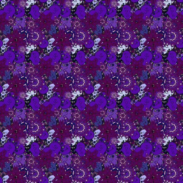 装飾のためのモダンなデザイン シンプルなシンプルな幾何学的なシームレスなテクスチャ 背景に小さな紫 紫と黒の心の微妙なベクトル パターン 愛のロマンチックなテーマ バレンタインデーの背景 — ストックベクタ
