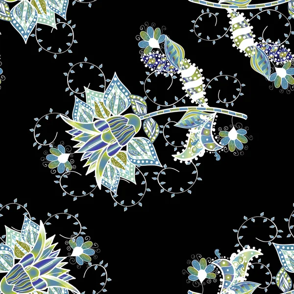물갈퀴없는 꽃무늬에 아름다운 패턴입니다 Eps10 Vector Illustration — 스톡 벡터