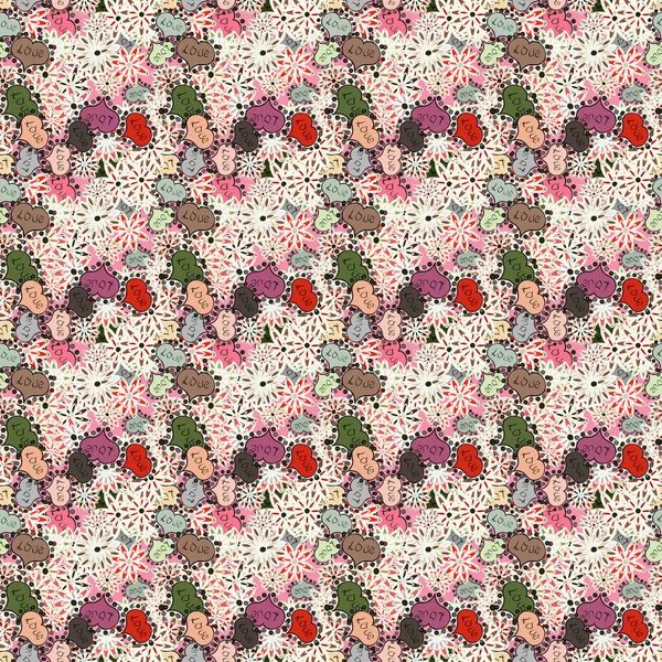 无缝快乐情人节和婚礼设计元素 做我的情人 背景上的中性 粉红色和灰色颜色的装饰品 — 图库矢量图片