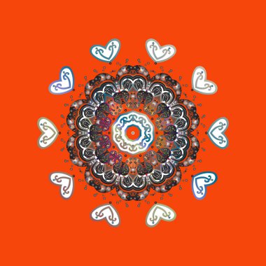 Kış sembolü. Renkli arka plan üzerinde izole suluboya kar taneleri. Vektör çizim. Kış.