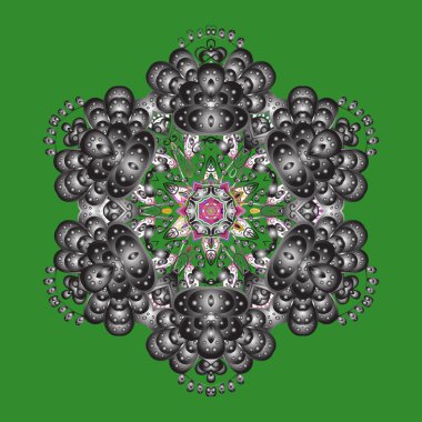 Yeni yıl işareti. Yeşil, gri ve kahverengi renkleri izole kış. Vektör çizim. Noel için tasarım. Yeşil, gri ve kahverengi simgesi siluet. Kutlama sembolü.