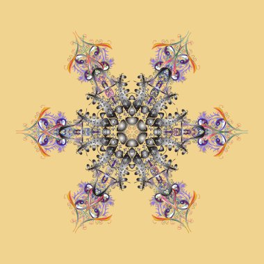 Renkli arka plan üzerinde izole sevimli kar taneleri. Vektör çizim. Güzel kar tanesi simgesi web için basit Illustration. Güzel kar tanesi simgesi.