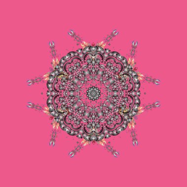 Kar tanesi vektör çizim. Kar tanesi simgesi. Kış kar tanesi. Pembe, gri ve kahverengi renkleri izole.