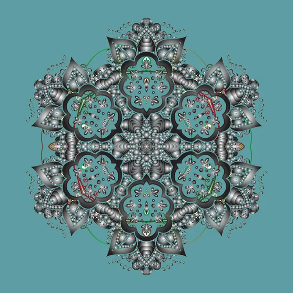 Зимова Сніжинка Піктограма Сніжинки Сніжинка Ізольована Синьому Сірому Зеленому Кольорах — стоковий вектор