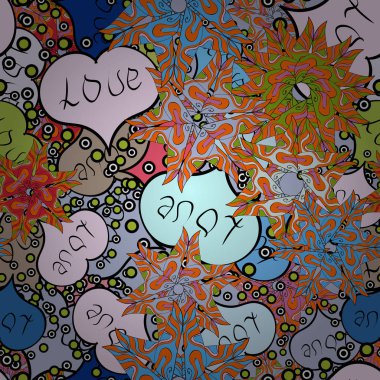 Sorunsuz kaligrafi metin özel trendy aşk kalp ve tasarım için Happy Valentine': s gün vintage, kartı, afiş arka plan. Romantik arka plan üzerinde tarafsız, siyah ve turuncu renkler. Vektör tasarımı.