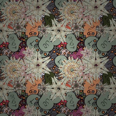 Farklı öğeler ile tasarım seviyorum. İpek kağıtları, web tasarımı için yazdırma yapmak için. Vektör çizim. Şirin ve güzel küçük kalplerinde seamless modeli. Kalp tasarlanmış kroki seviyor.