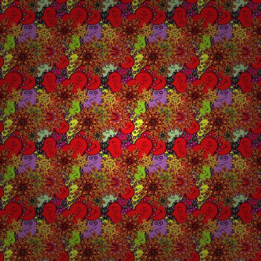 Sembol Sevgililer günü. Vektör kalp. Sınır düğün. Şirin yazı hat metin ve kalpleri, zarflar, kesintisiz aşk desenle doodles. Kırmızı, turuncu ve siyah renklerde swirls.