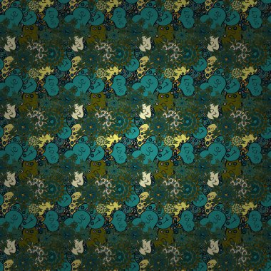 Vektör çizim. Doku arka plan doku. Yeşil, mavi, siyah, sarı ve gri. Sevgililer günü kalpleri.