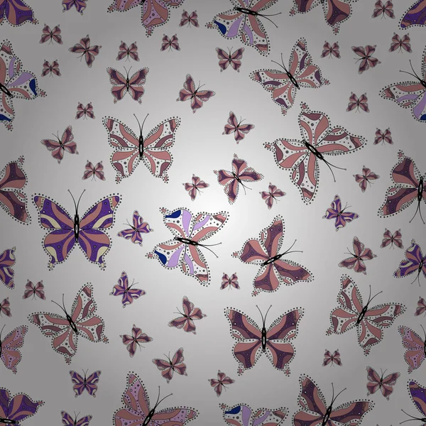Immagini Bianco Rosa Nero Bella Farfalla Modello Vettoriale Disegno Illustrazione — Vettoriale Stock