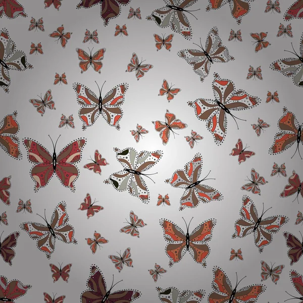 Frühling Schmetterling Niedliches Thema Ziemlich Nahtlose Schmetterlingstuch Textur Mit Flecker — Stockvektor