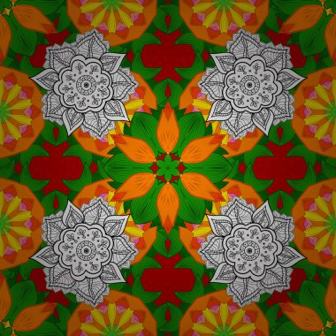 Bahar Yaz saati. Vektör sorunsuz sevimli çiçek deseni. Nazik romantik Yazdır. Tatil ruh hali.