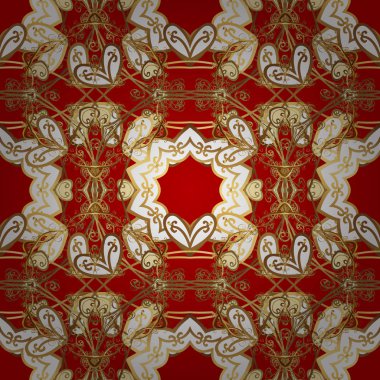 Sorunsuz çiçek desenli. Kırmızı, beyaz ve kahverengi renkleri üzerinde grafik modern seamless modeli. Sorunsuz vektör arka plan. Duvar kağıdı Barok, Şam.