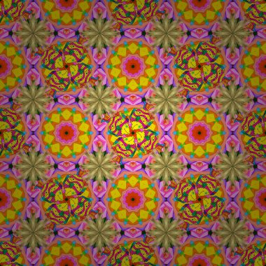 Kibarca, bahar çiçek arka plan. Turuncu, sarı ve pembe renklerde çiçekler. Vektör çiçek desenli doodle tarzı çiçekli.