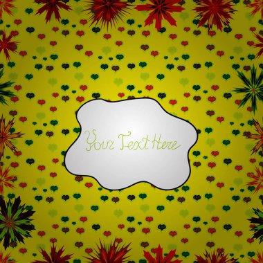 Suluboya yaprak ve çiçek, sarı, beyaz ve kırmızı renkler seamless modeli. Sarı, beyaz ve kırmızı renkler nazik, bahar çiçek. Vektör çizim.