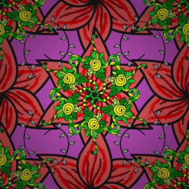 Millefleurs. Tekstil, kumaş, kapakları, duvar kağıdı, baskı, şal, scrapbooking, kapitone için çiçek tatlı sorunsuz background. Küçük pembe, mor ve gri, çiçekler çok vintage feedsack desen.