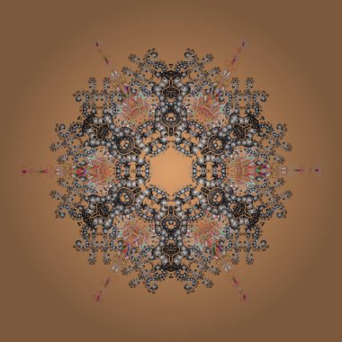 Düz yatıyordu. Kış konsepti. Vektör çizim. Bej, gri ve kahverengi renkleri üzerinde kar tanesi kış desen yapılmış.