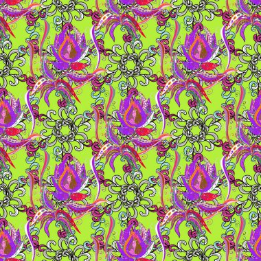 Arka plan doku, duvar kağıdı, floral Tema renkleri. Soyut etnik vektör seamless modeli. Kabile sanat boho baskı, vintage çiçek arka plan.