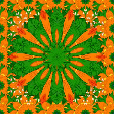 Güzel kumaş deseni. EPS10 Vektör illüstrasyonu. Bahar çiçekli, dikişsiz çiçek deseni..