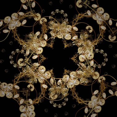 Sorunsuz klasik vektör desen siyah, kahverengi ve bej ve altın. Geleneksel şark süsleme. Klasik vintage arka plan.