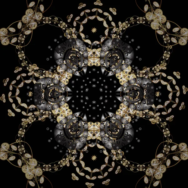 Gouden Sneeuwvlok Eenvoudig Naadloze Patroon Abstract Behang Inwikkeling Van Decoratie — Stockvector