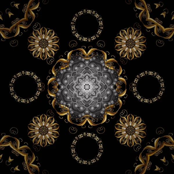 Design Islamique Impression Textile Vectorielle Dorée Motif Doré Sur Des — Image vectorielle