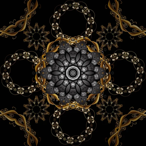 Luxe Royal Sans Couture Baroque Doré Damassé Vintage Motif Vectoriel — Image vectorielle