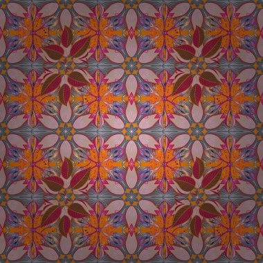 Kumaş desen doku papatya çiçekler detay. Tarafsız, gri ve turuncu renkler çiçekler.