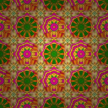 Kağıt ambalaj için en iyisi. Vektör sarı, yeşil ve turuncu lale çiçek ile seamless modeli. Düğün arka plan olarak kullanılabilir. İhale bahar tasarımı için doğal kozmetik, parfüm, çiçekçi dükkanı.