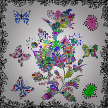 Vektör çizim. Sorunsuz. Sevimli çiçek desenli küçük çiçek.