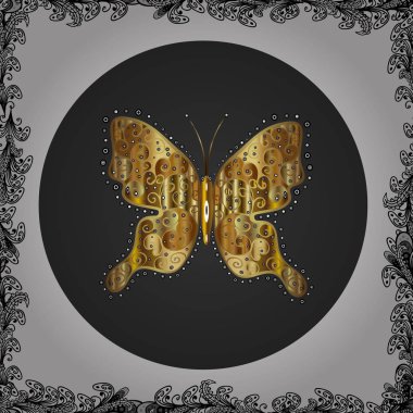 Güzel kelebek vektör desen illüstrasyon tasarımı. Beyaz, gri ve siyah renklerde resimler. Sorunsuz. Şirin arka plan sarmalayıcılar ve duvar kağıdı, tasarım kumaş, kağıt için.