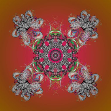 Çizilmiş vektör çizim izole kar taneleri stilize. Güzel dekorasyon. Kış sembolü. Renkli arka plan üzerinde izole suluboya kar taneleri.