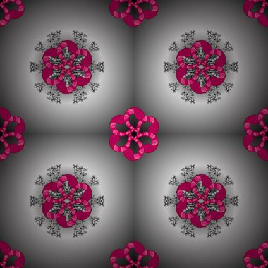 Doğu, Islam. Mandala arka plan renkli. Vektör Mandala desen gri, tarafsız ve kırmızı renkler. Arapça Vintage Dekoratif süsleme.