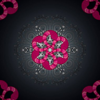 İş tasarım kitap düzeni. Modern vektör şablonu için broşür broşür el ilanı kapak Katalog dergi veya faaliyet raporu. Mandala sunuyla. Gri, mavi ve pembe renkler renkli düzen.